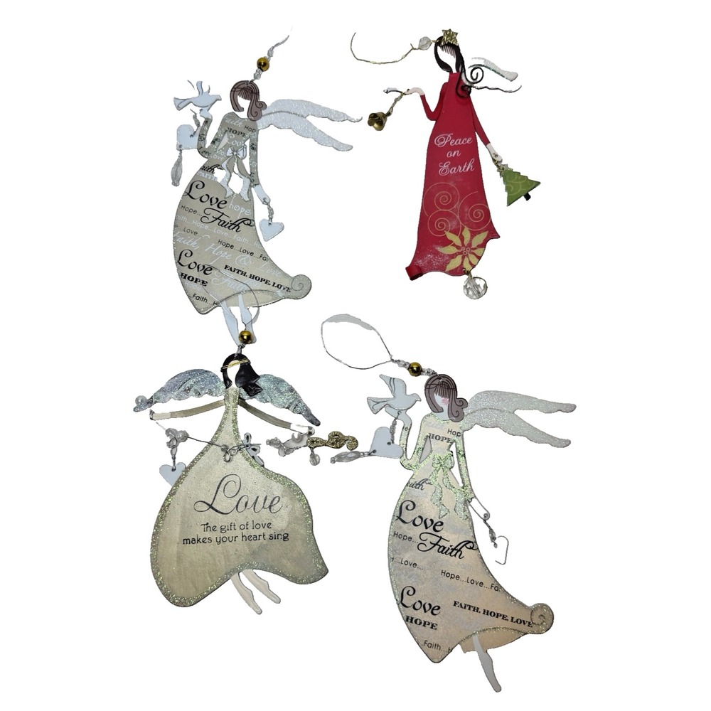 Sunset Vista Designs Angel Christmas Ornaments Lot of 4 Various Multi-color
